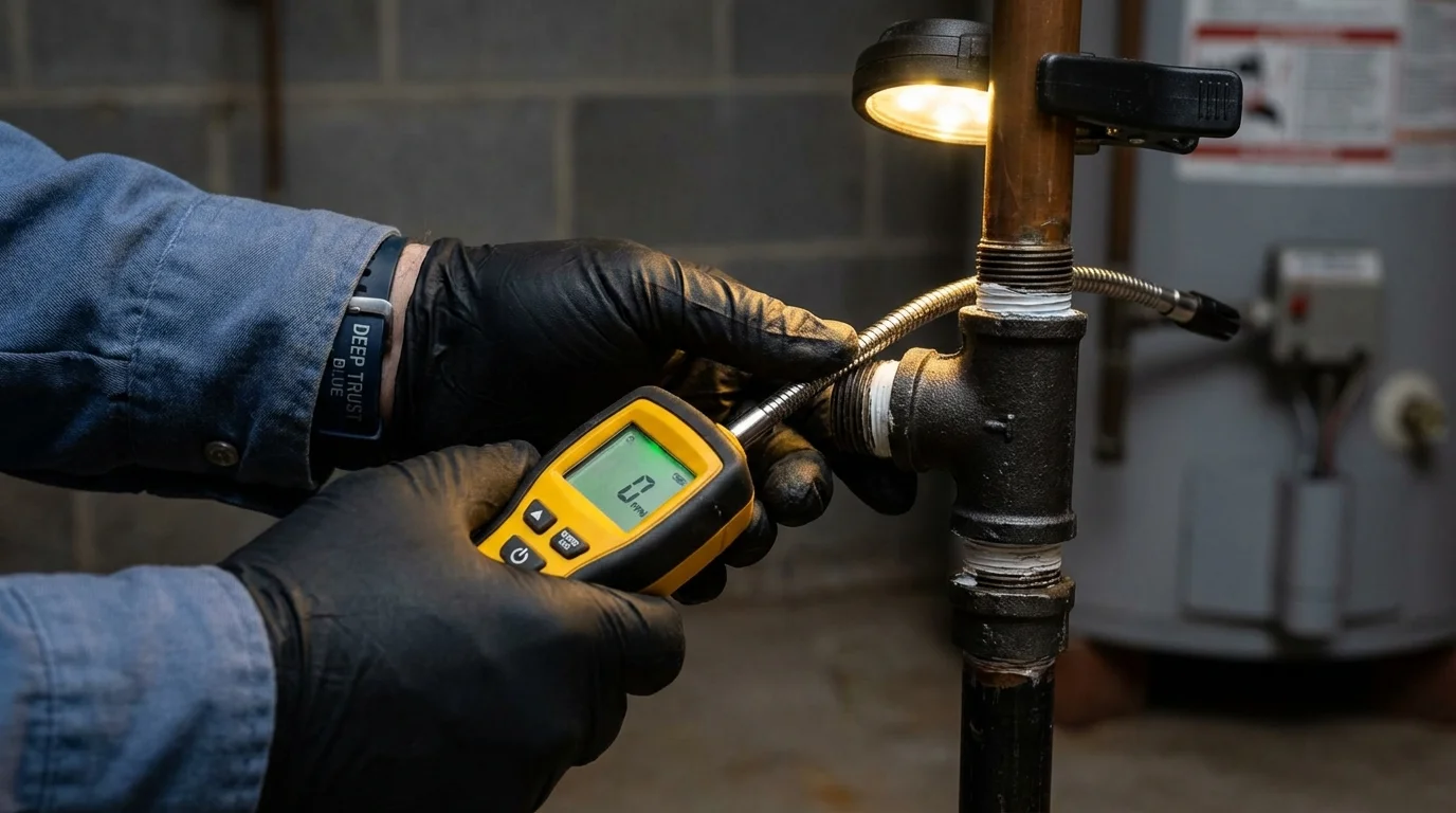 Gas leak detection with electronic sniffer by Johns Plumbing LLC in Fountain Valley